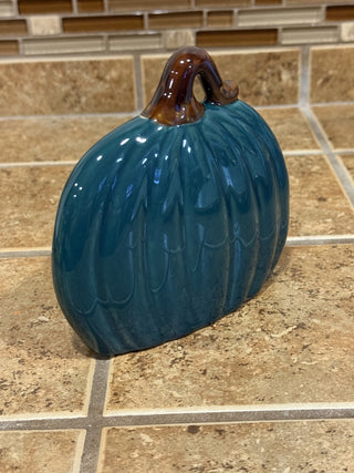 Teal Green Ceramic Thankful Pumpkin Decor RCD|112755