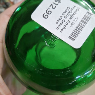 Vintage Anchor Hocking Green Glass Vase MTS|124111