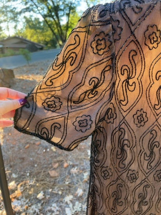 VTG J.M.C. Beaded Silk Dress Sz 14