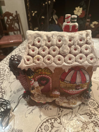 Fiber Optic Gingerbread Multi Color House Lighted Holiday Christmas Decor RARE|46584