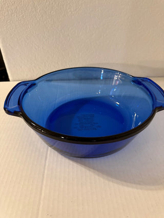 Anchor Hocking cobalt blue glass casserole dish RCD