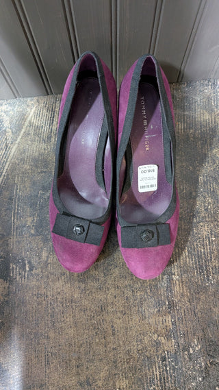 Vintage Tommy Hilfinger Purple Velvet Pumps Size 8.5 RSV