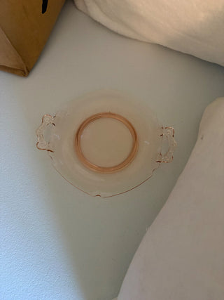 pink depression candy dish with handles rsv|157902