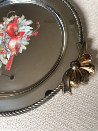 OneidaStainless steel serving tray with holiday birds