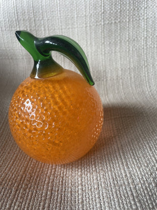 Vtg.Hand Blown Glass Orange RSV