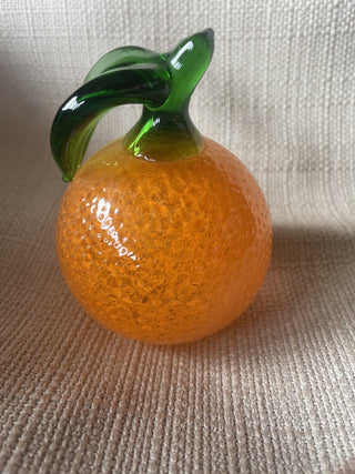 Vtg.Hand Blown Glass Orange RSV