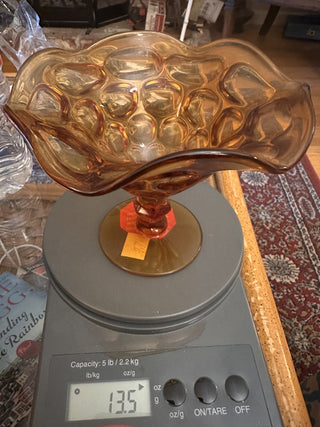 Vintage Amber Glass Compote MTS -K|56721