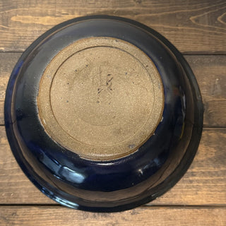 Dark Blue Studio Pottery Serving Bowl MTS