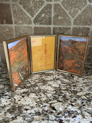 Vintage Tri-Fold Gold Frame, 5" x 7"   MTS|95931