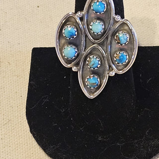 .925 turquoise cluster ring|90117
