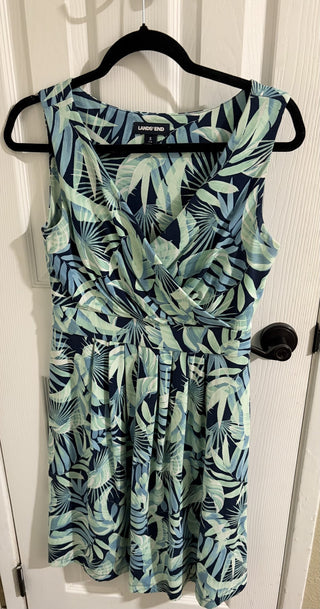 Women's Lands' End Size Small (6-8) Hawaiian Tropical Leaf Vibe Dress RCD|158803