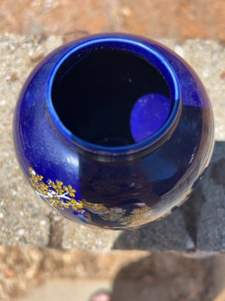 BB Vintage 4.5” Asahi Kutani Ware Vase Cobalt Blue Japanese Porcelain