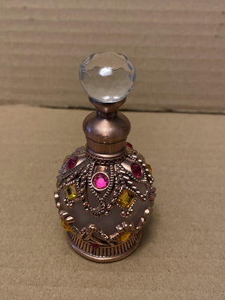 Antique Gold crystal 0.5 oz perfume bottle w/wand RSV|80866