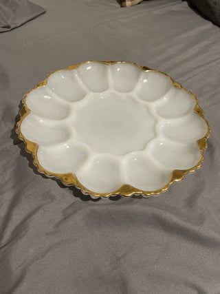 Milk Glass Deviled Egg Tray RCD