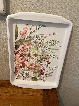 White Tray with Flower Transfer RCD