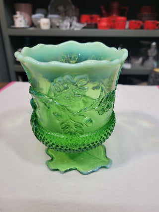 Moser Ohio Acorn Green Opalescent Goblet RCD|82084