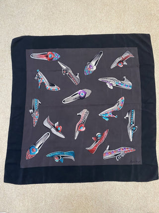 Bruno Magli Black Silk Shoes Scarf -- MTS