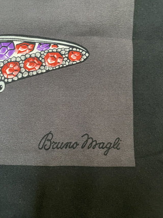 Bruno Magli Black Silk Shoes Scarf -- MTS