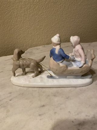 Paul Sebastian vtg "Sleigh Ride" fine porcelain figurine RCD
