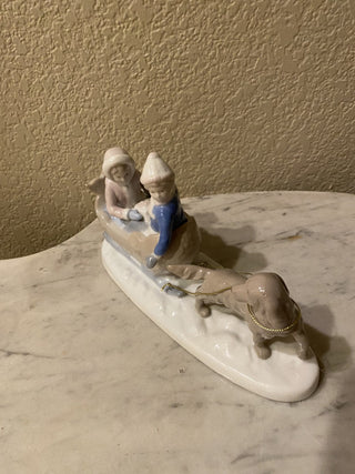 Paul Sebastian vtg "Sleigh Ride" fine porcelain figurine RCD