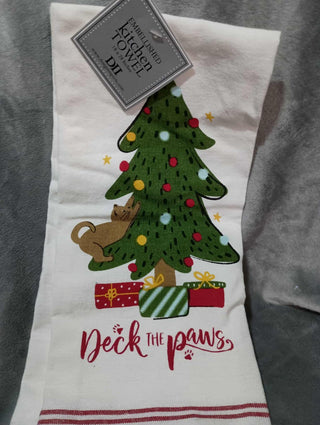 Deck the paws dishtowel rsv|124511