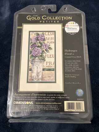 #91 NEW - Dimensions Gold Petite Counted Cross Stitch Kit Hydrangea Floral 65092