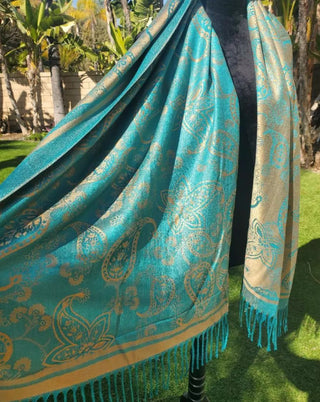 Long Green Pashmina scarf #62 VV MTS|63259