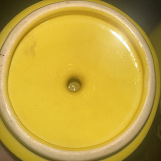 McCoy Pottery Yellow Cookie Jar Smiley Face Happy Day Retro Vintage 1970s #62 VV MTS
