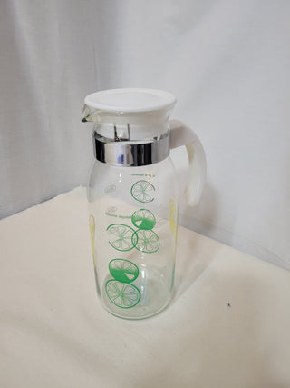 Vintage Lemon & Lime Glass Carafe w/lid RCD|82284