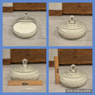HANDMADE UPCYCLED CANDLE AVON CANDY DISH W/LID SCENT PEACH BELLANI|107285