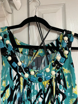 Women's Size1X Sleeveless Dress with Beaded Neckline RCD|119495