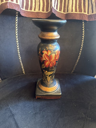 Vintage hand painted wooden candle holder #62 VV MTS