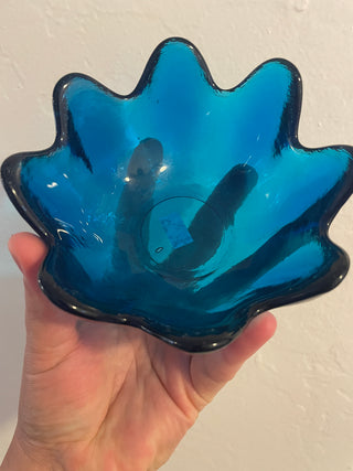 Blenko blue lotus bowl