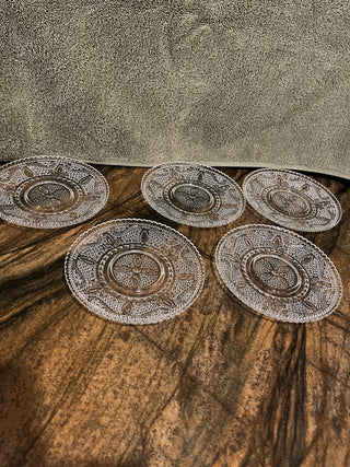 Vintage Federal Glass Co. Heritage Pattern Cup and Saucer set of 2 RSV|123057