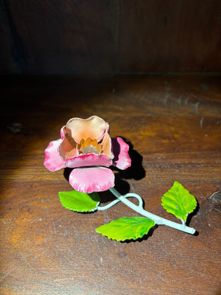 Vtg Norleans handmade metal flower Italy NM MTS
