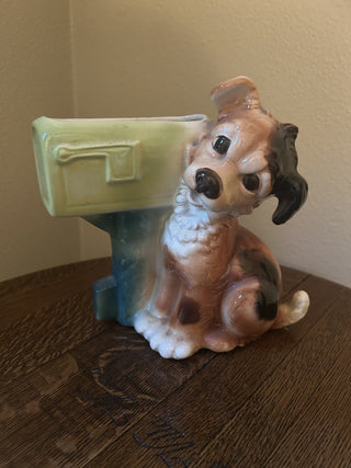 Dog Sitting By U.S. Mailbox Planter/Figurine  MTS|69614