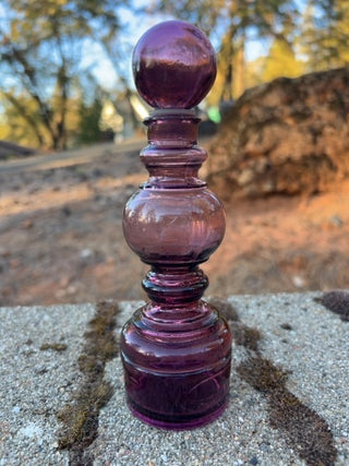 JP 7” vintage purple art glass with stopper
