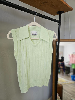 Vtg 60s/70s Lime Green Sweater Vest - Size S/M MTS|117910