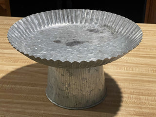 12" Faux Galvanised Metal Cake Stand--SP