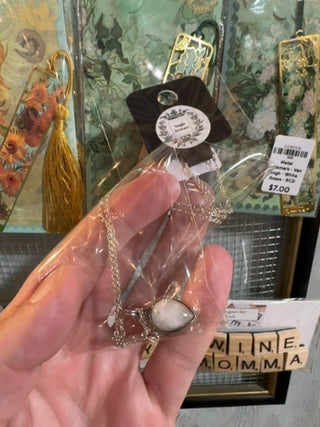 Hypoallergenic Metal Pendant and Necklace Combo - With Natural stone - RCD
