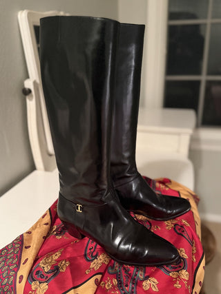 Ferragamo Black Leather Boots, Italy, 7N — MTS
