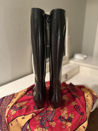 Ferragamo Black Leather Boots, Italy, 7N — MTS