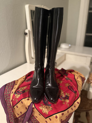 Ferragamo Black Leather Boots, Italy, 7N — MTS