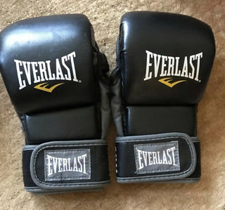 Everlast MMA Black Striking Training Gloves Boxing Heavy Bag Mitt Work L/XL #47 VV MTS|98249