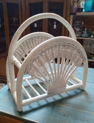 MW Vintage Fan Rattan Magazine Rack|76072