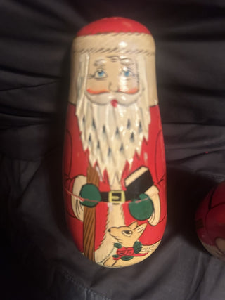 5 Vintage Santa Nesting Dolls # 62 VV MTS|141577