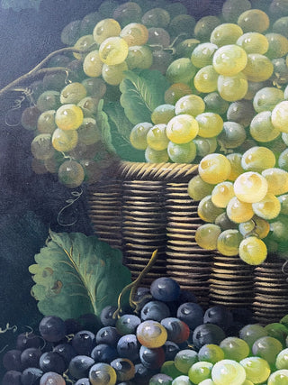 BEAUTIFUL LARGE GRAPE STILL LIFE HEAVY DUTY CANVAS 36"W X 48"T EXCELLENT CONDITION (KJS) RCD|98953