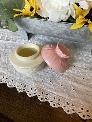 Vtg Avon Skin Softener Jar -Pink RCD