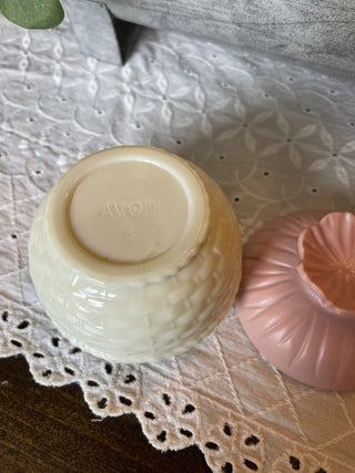 Vtg Avon Skin Softener Jar -Pink RCD