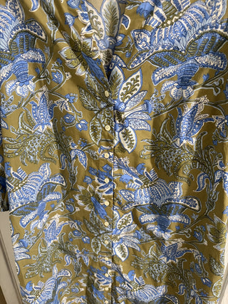 Women's Talbots Size 12 Hawaiian Floral Poplin Shirt Dress RCD|158809